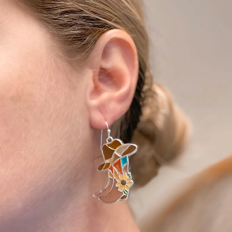 Bestselling Jewelry At Special Promotional Rates Sunflower Enamel Cowboy Dangle Earrings Bestselling Jewelry At Special Promotional Rates Sunflower Enamel Cowboy Dangle Earrings