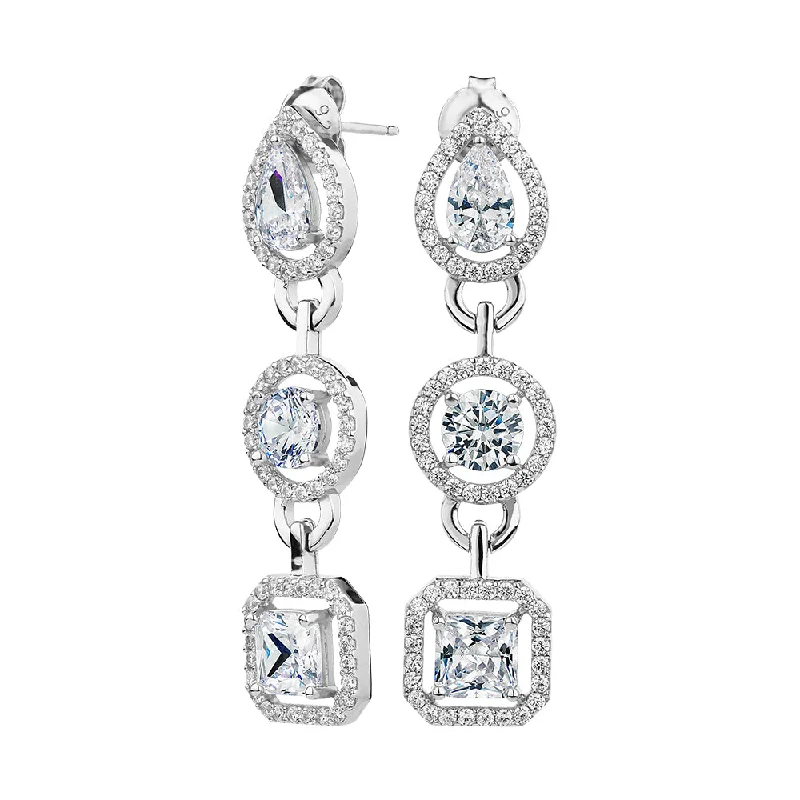 Elegant Jewelry Styles At Budget-Friendly Prices Statement earrings with 7.1 carats* of diamond simulants in sterling silver Elegant Jewelry Styles At Budget-Friendly Prices Statement earrings with 7.1 carats* of diamond simulants in sterling silver
