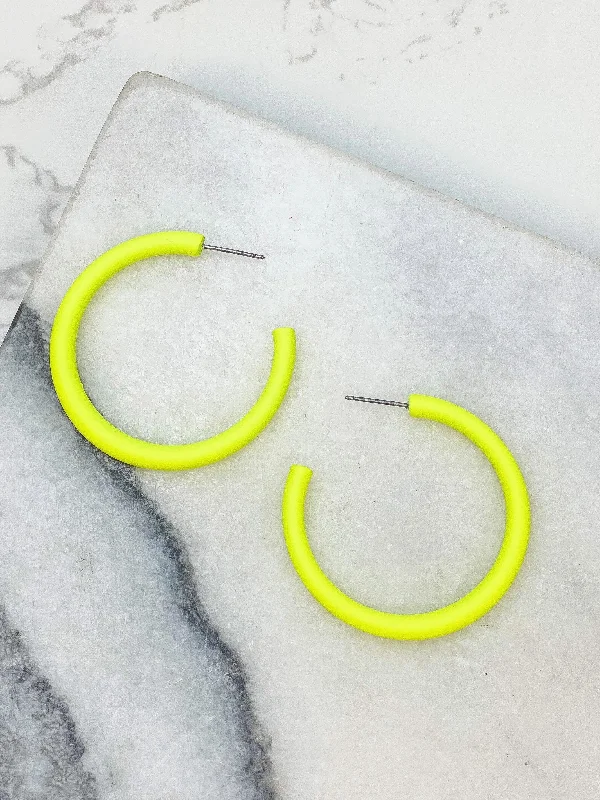 Jewelry Clearance Sale – Final Reductions The Classic Enamel Hoop - Neon Yellow