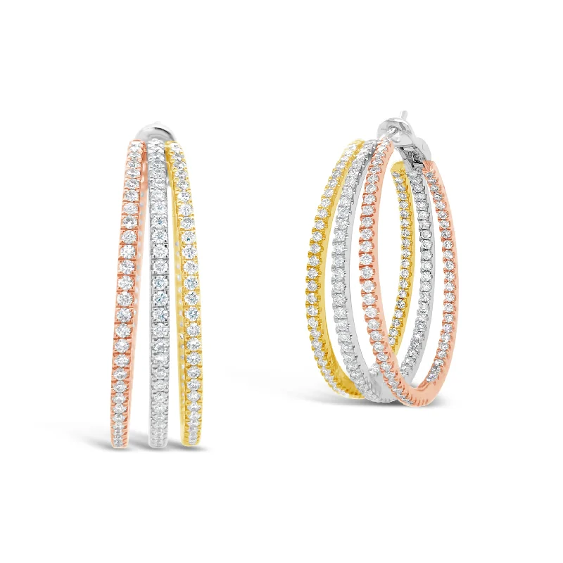 Flash Deals On Fine Jewelry – Shop Before It's Gone Tri-color Inside-Out Diamond Hoop Earrings Flash Deals On Fine Jewelry – Shop Before It's Gone Tri-color Inside-Out Diamond Hoop Earrings