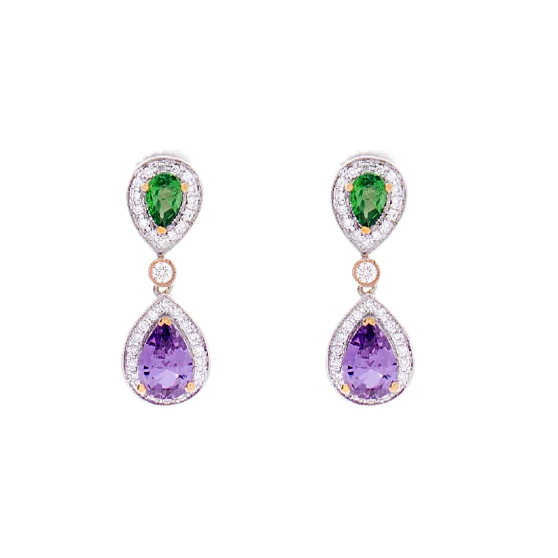 Celebrate Every Occasion With Sparkling Savings Tsavorite & Purple Sapphire Earrings Celebrate Every Occasion With Sparkling Savings Tsavorite & Purple Sapphire Earrings