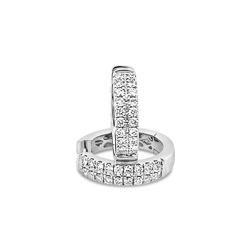 Premium Jewelry At Special Low Prices For A Limited Time Two Row Diamond Huggie Hoops