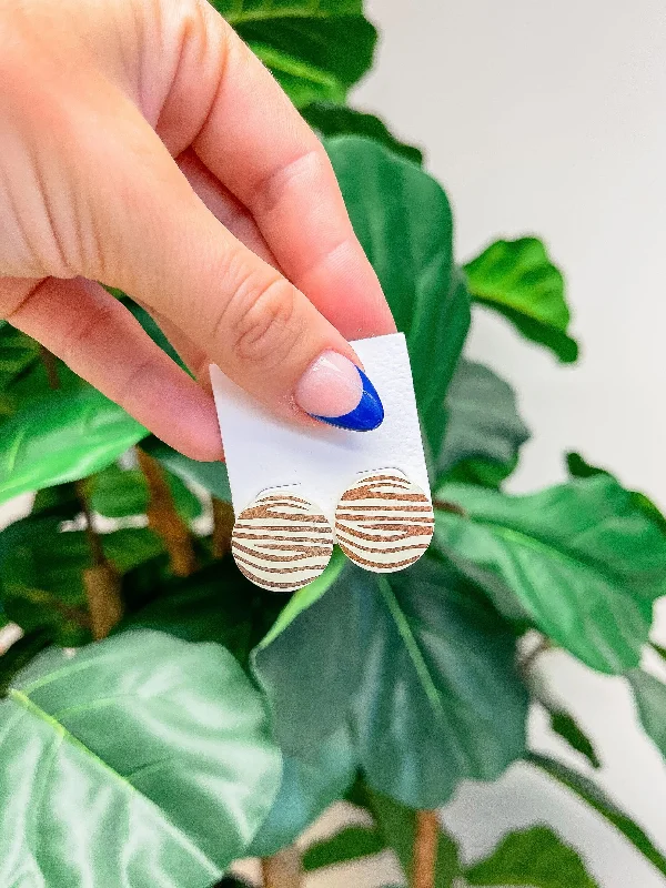Exclusive Gemstone Jewelry Markdowns – Shop Now Zebra Print Wood Post Earrings
