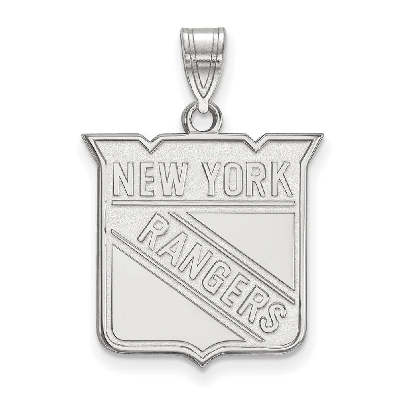 Stunning Statement Jewelry, Unbeatable Discounts 10k White Gold NHL New York Rangers Large Pendant Stunning Statement Jewelry, Unbeatable Discounts 10k White Gold NHL New York Rangers Large Pendant
