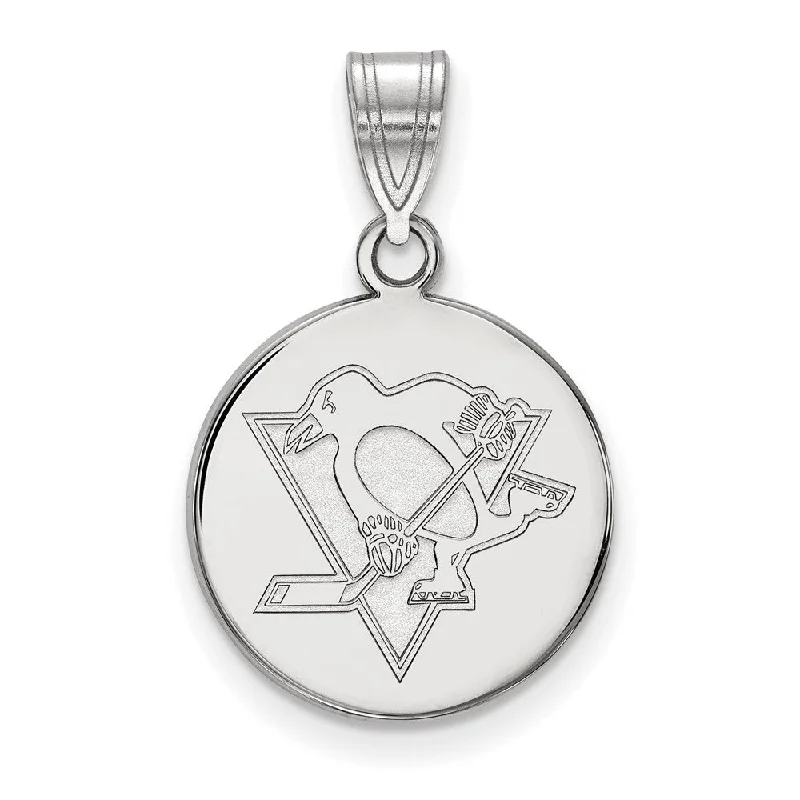 Must-Have Jewelry At Unbelievable Discounts 10k White Gold NHL Pittsburgh Penguins Medium Disc Pendant Must-Have Jewelry At Unbelievable Discounts 10k White Gold NHL Pittsburgh Penguins Medium Disc Pendant