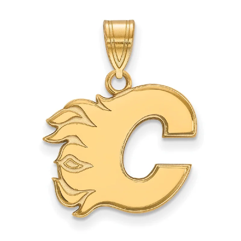 Fashion-Forward Jewelry At Exclusive Discounts 10k Yellow Gold NHL Calgary Flames Medium Pendant Fashion-Forward Jewelry At Exclusive Discounts 10k Yellow Gold NHL Calgary Flames Medium Pendant