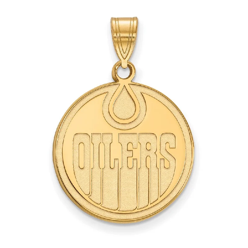 Eco-Friendly Sustainable Jewelry For Conscious Buyers 10k Yellow Gold NHL Edmonton Oilers Large Disc Pendant Eco-Friendly Sustainable Jewelry For Conscious Buyers 10k Yellow Gold NHL Edmonton Oilers Large Disc Pendant