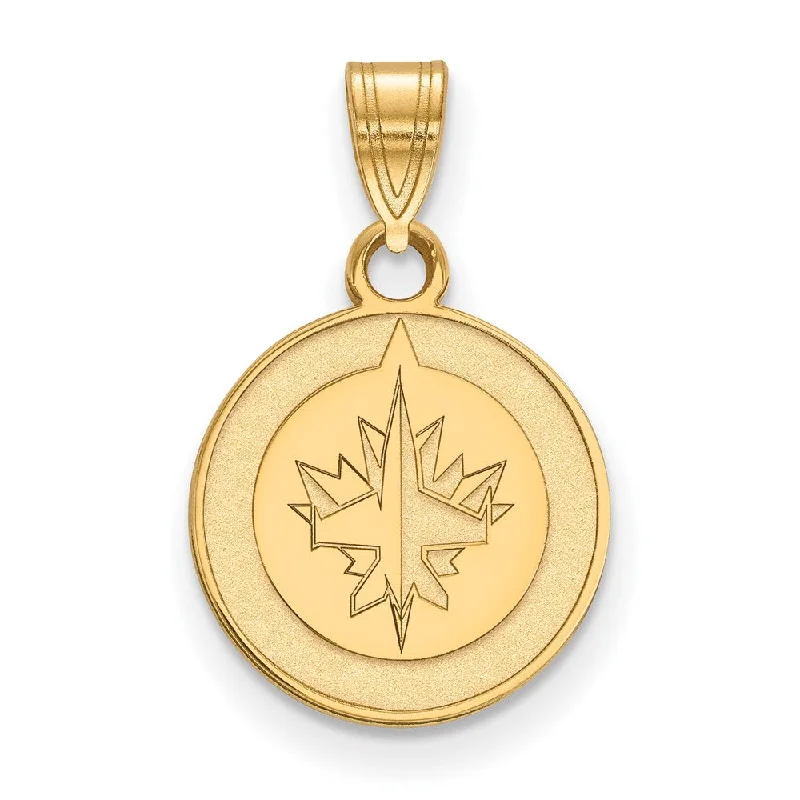 Affordable Luxury Jewelry For Every Occasion 10k Yellow Gold NHL Winnipeg Jets Small Disc Pendant Affordable Luxury Jewelry For Every Occasion 10k Yellow Gold NHL Winnipeg Jets Small Disc Pendant
