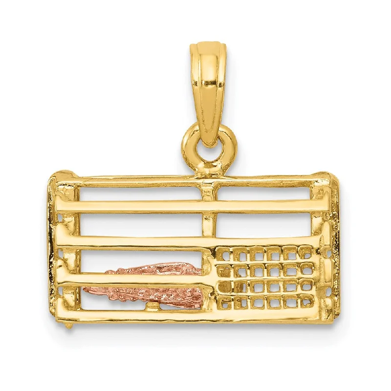 Holiday Jewelry Sale – Perfect Gifts At The Best Prices 14k Two Tone Gold Large 3D Lobster Trap Pendant