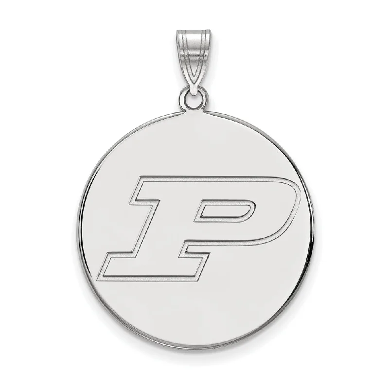 Luxury Meets Affordability – Jewelry Sale Live Now 14k White Gold Purdue XL Initial P Disc Pendant Luxury Meets Affordability – Jewelry Sale Live Now 14k White Gold Purdue XL Initial P Disc Pendant