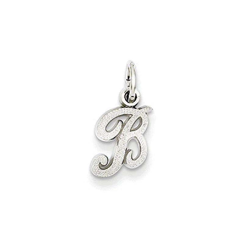 Buy More, Save More On Stunning Jewelry Pieces 14k White Gold, Sadie Collection, Mini Satin Script Initial B Charm Buy More, Save More On Stunning Jewelry Pieces 14k White Gold, Sadie Collection, Mini Satin Script Initial B Charm