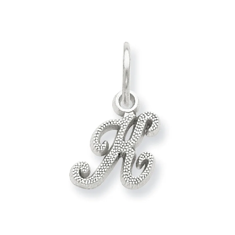 Don't Miss Out On Jaw-Dropping Jewelry Discounts 14k White Gold, Sadie Collection, Mini Satin Script Initial K Charm Don't Miss Out On Jaw-Dropping Jewelry Discounts 14k White Gold, Sadie Collection, Mini Satin Script Initial K Charm