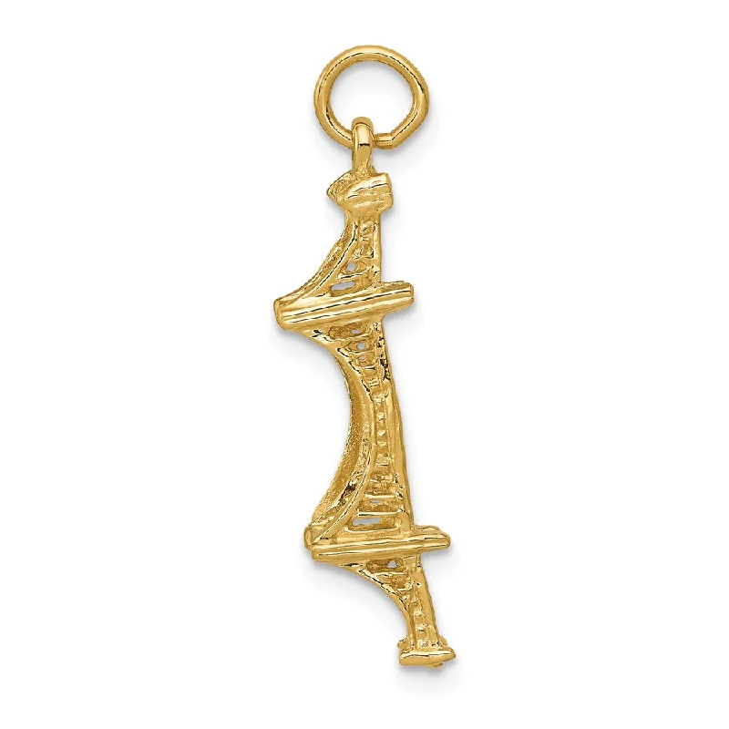 Premium Jewelry, Premium Discounts – Act Fast 14k Yellow Gold 3-D Golden Gate Bridge Charm