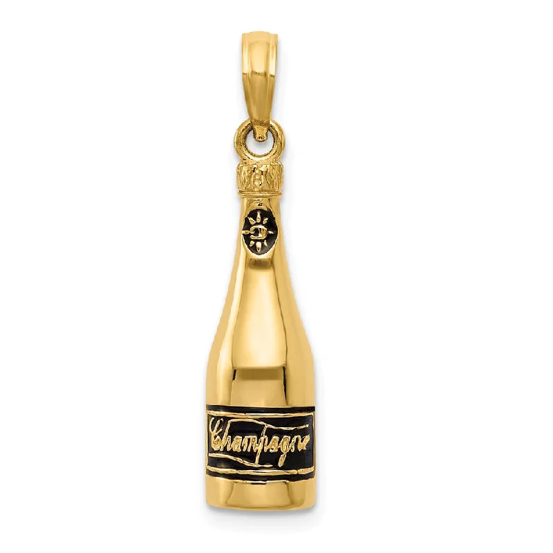 Elegant Jewelry, Affordable Luxury – Shop Now 14k Yellow Gold 3D Enameled Champagne Bottle Pendant, 7mm Elegant Jewelry, Affordable Luxury – Shop Now 14k Yellow Gold 3D Enameled Champagne Bottle Pendant, 7mm