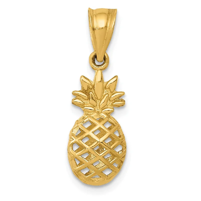 Grab Exquisite Jewelry At The Lowest Prices 14k Yellow Gold 3D Pineapple Pendant, 9mm (3/8 inch) Grab Exquisite Jewelry At The Lowest Prices 14k Yellow Gold 3D Pineapple Pendant, 9mm (3/8 inch)
