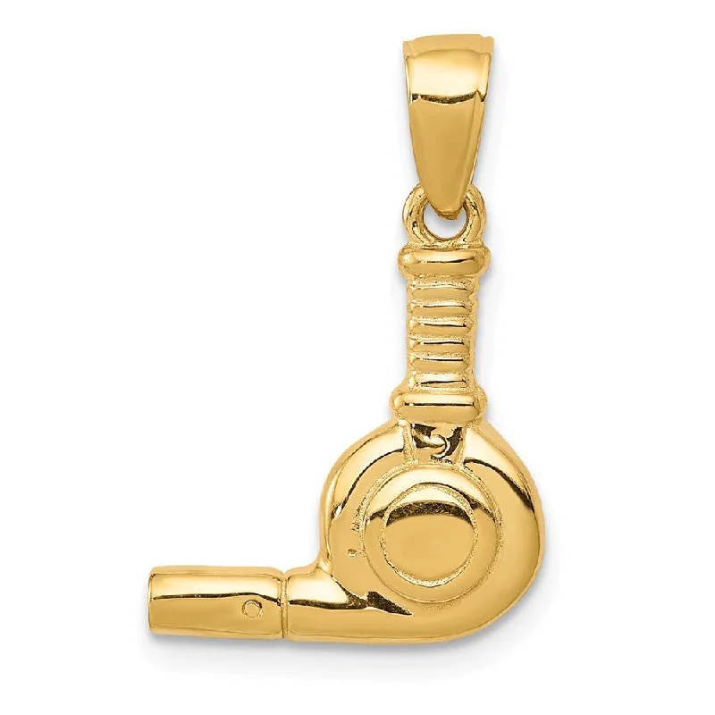 Discounted Jewelry For A Glamorous Look 14k Yellow Gold 3D Polished Blow Dryer Pendant Discounted Jewelry For A Glamorous Look 14k Yellow Gold 3D Polished Blow Dryer Pendant