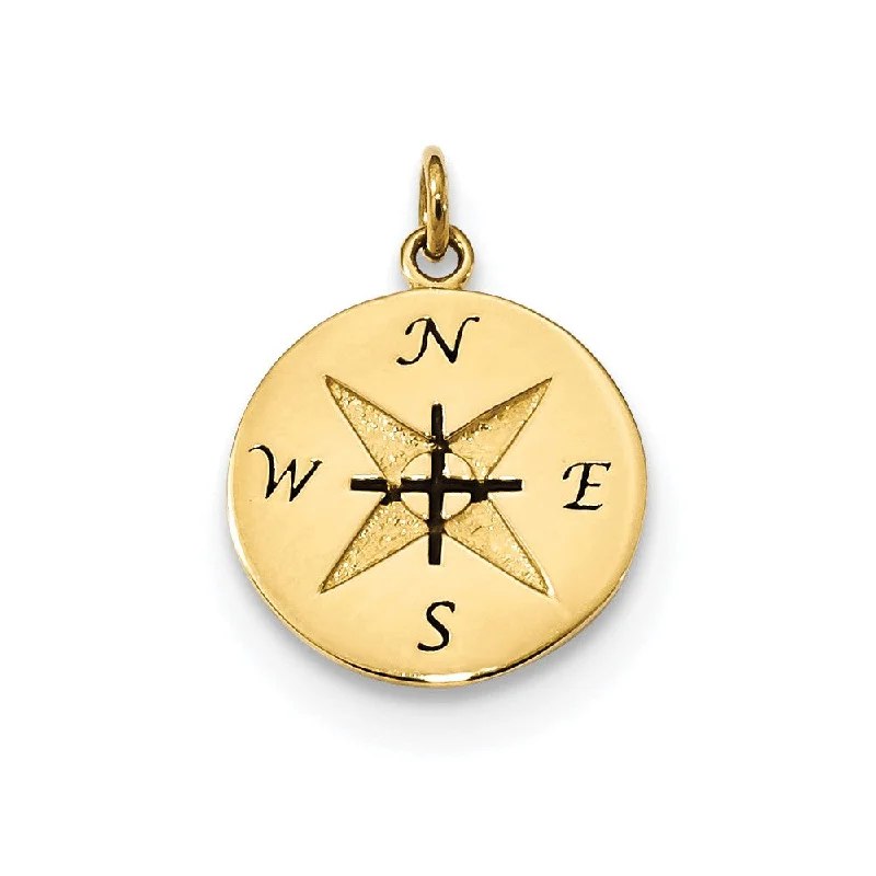 Sparkle On A Budget – Fine Jewelry For Less 14k Yellow Gold Antiqued Compass Charm or Pendant, 14mm (9/16 Inch) Sparkle On A Budget – Fine Jewelry For Less 14k Yellow Gold Antiqued Compass Charm or Pendant, 14mm (9/16 Inch)