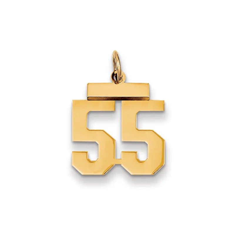 Affordable Luxury Jewelry – Style At A Great Price 14k Yellow Gold, Athletic Collection, Small Polished Number 55 Pendant Affordable Luxury Jewelry – Style At A Great Price 14k Yellow Gold, Athletic Collection, Small Polished Number 55 Pendant