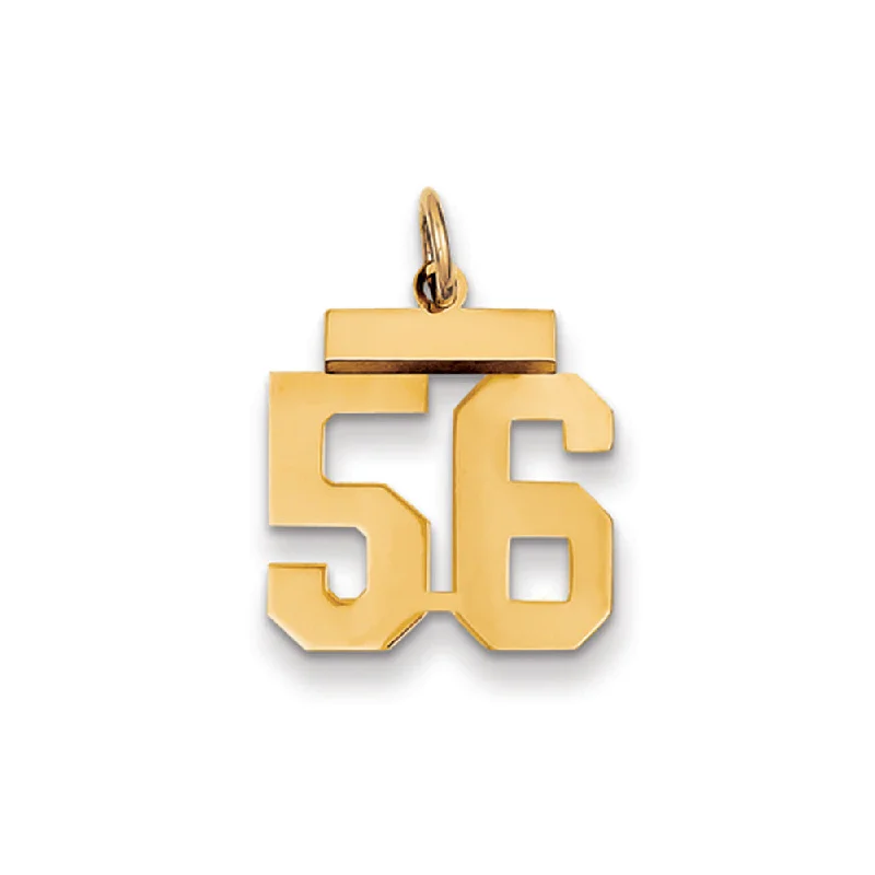 Last Chance To Shop High-End Jewelry At Markdown Prices 14k Yellow Gold, Athletic Collection, Small Polished Number 56 Pendant Last Chance To Shop High-End Jewelry At Markdown Prices 14k Yellow Gold, Athletic Collection, Small Polished Number 56 Pendant