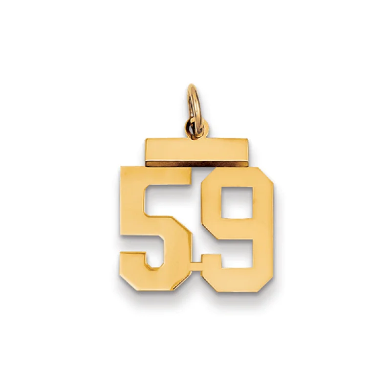 Unmissable Deals On Handmade Jewelry Collections 14k Yellow Gold, Athletic Collection, Small Polished Number 59 Pendant Unmissable Deals On Handmade Jewelry Collections 14k Yellow Gold, Athletic Collection, Small Polished Number 59 Pendant