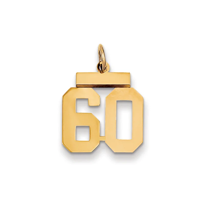 Elevate Your Outfit With Discounted Statement Jewelry 14k Yellow Gold, Athletic Collection, Small Polished Number 60 Pendant Elevate Your Outfit With Discounted Statement Jewelry 14k Yellow Gold, Athletic Collection, Small Polished Number 60 Pendant