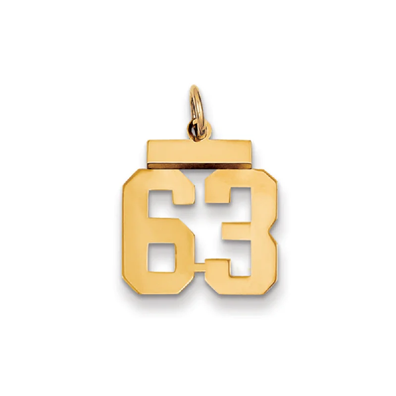 Jewelry Flash Sale – Stylish Designs At Unbeatable Rates 14k Yellow Gold, Athletic Collection, Small Polished Number 63 Pendant Jewelry Flash Sale – Stylish Designs At Unbeatable Rates 14k Yellow Gold, Athletic Collection, Small Polished Number 63 Pendant