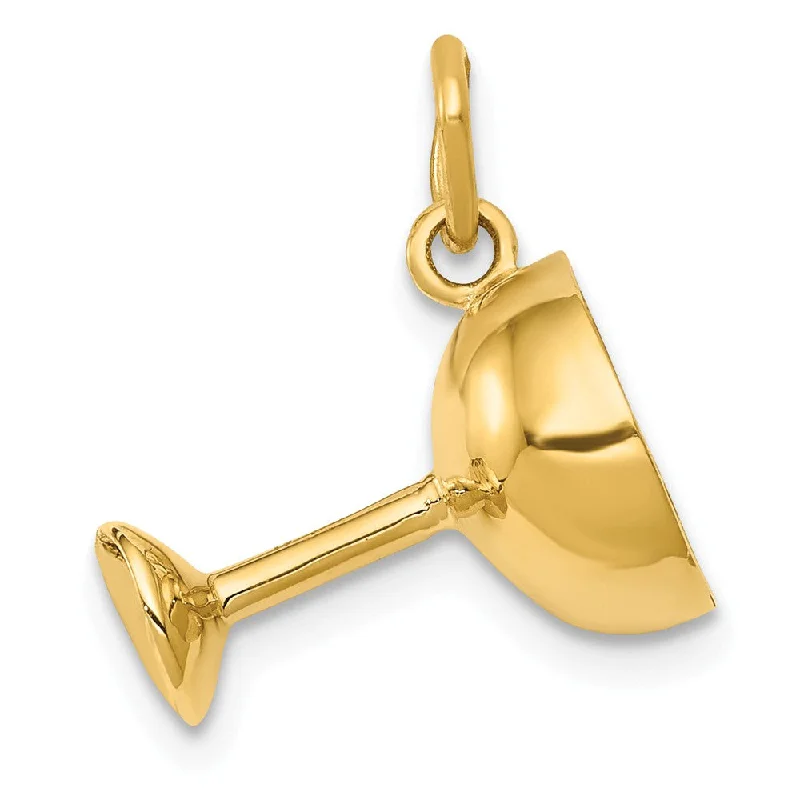Stunning Statement Jewelry, Unbeatable Discounts 14k Yellow Gold Champagne Glass Charm or Pendant, 14mm Stunning Statement Jewelry, Unbeatable Discounts 14k Yellow Gold Champagne Glass Charm or Pendant, 14mm