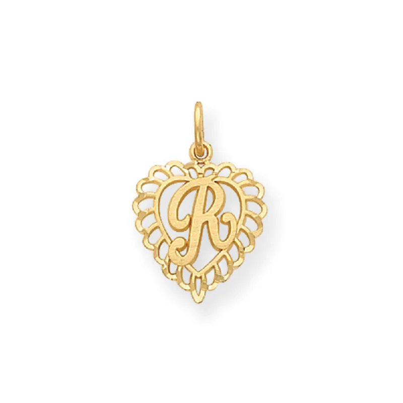 Jewelry Flash Sale – Stylish Designs At Unbeatable Rates 14k Yellow Gold, Grace Collection, Satin Heart Initial R Pendant, 15mm Jewelry Flash Sale – Stylish Designs At Unbeatable Rates 14k Yellow Gold, Grace Collection, Satin Heart Initial R Pendant, 15mm