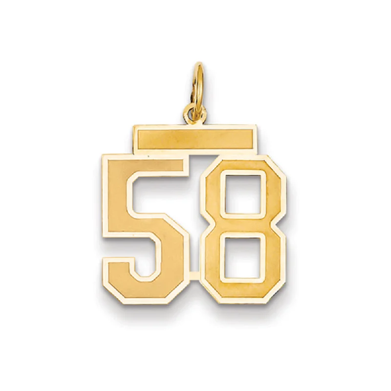 Handcrafted Beauty At Affordable Prices 14k Yellow Gold, Jersey Collection, Medium Number 58 Pendant Handcrafted Beauty At Affordable Prices 14k Yellow Gold, Jersey Collection, Medium Number 58 Pendant
