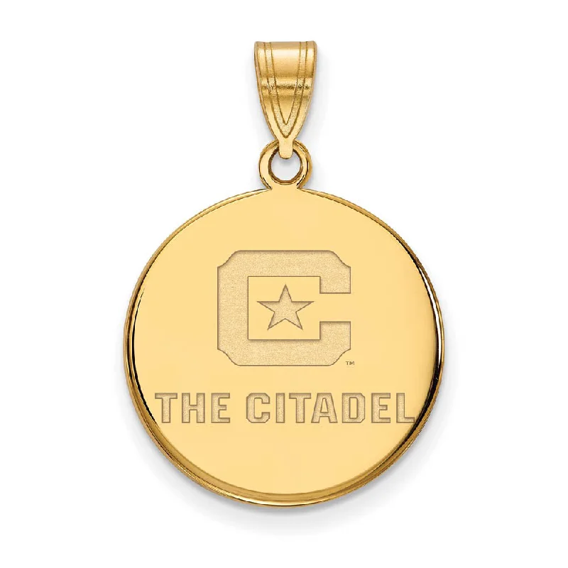 Discover Unique Jewelry With Special Limited-Time Offers 14K Yellow Gold Plated S. Silver The Citadel Large Logo Disc Pendant Discover Unique Jewelry With Special Limited-Time Offers 14K Yellow Gold Plated S. Silver The Citadel Large Logo Disc Pendant