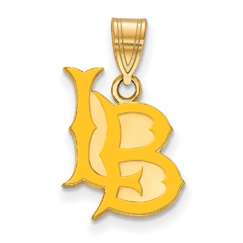 Shop Dazzling Jewelry At The Best Prices 14K Yellow Gold Plated Sterling Silver CSULB Medium Enamel Pendant Shop Dazzling Jewelry At The Best Prices 14K Yellow Gold Plated Sterling Silver CSULB Medium Enamel Pendant