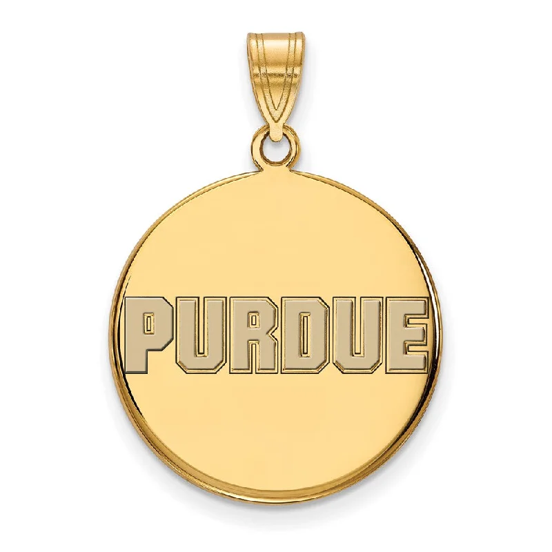 Make Your Outfit Shine With Discounted Jewelry 14K Yellow Gold Plated Sterling Silver Purdue LG Enamel Disc Pendant Make Your Outfit Shine With Discounted Jewelry 14K Yellow Gold Plated Sterling Silver Purdue LG Enamel Disc Pendant