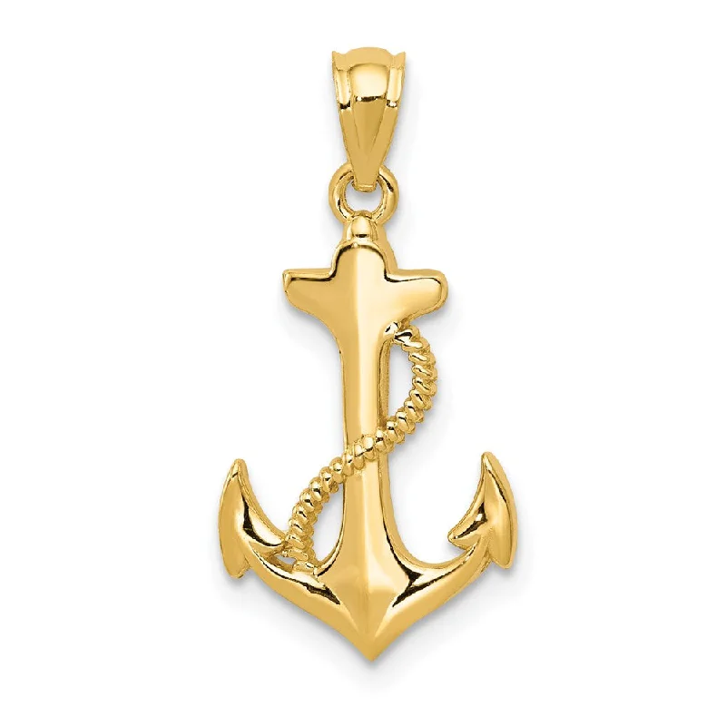Celebrate Every Occasion With Sparkling Savings 14k Yellow Gold Polished Anchor and Rope Pendant