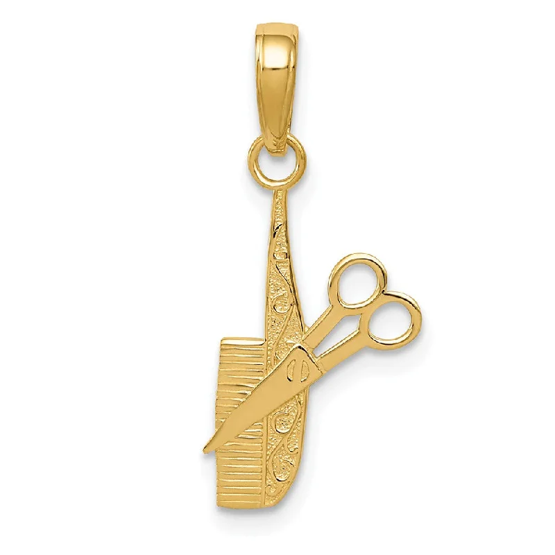 Huge Savings On Timeless Jewelry Collections 14k Yellow Gold Polished Comb and Scissors Pendant Huge Savings On Timeless Jewelry Collections 14k Yellow Gold Polished Comb and Scissors Pendant