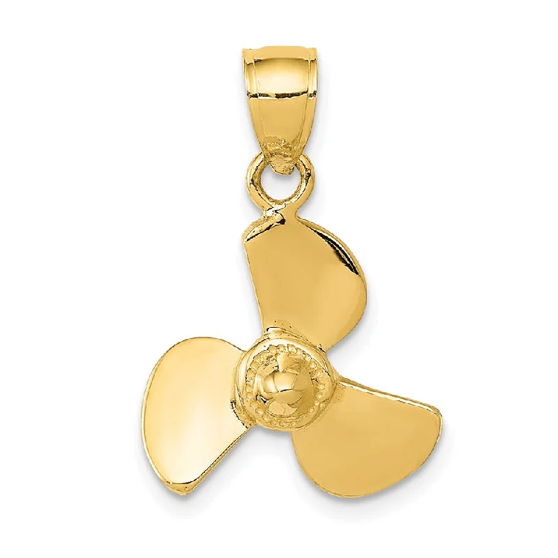 Clearance Sale On High-End Jewelry Collections 14k Yellow Gold Polished Propeller Pendant Clearance Sale On High-End Jewelry Collections 14k Yellow Gold Polished Propeller Pendant