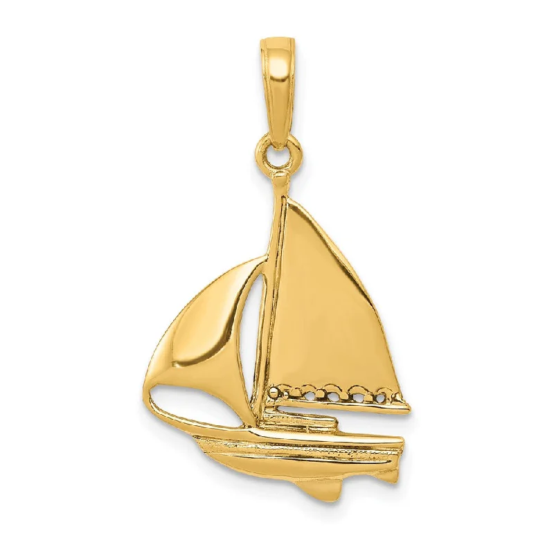 Limited-Time Offer On Elegant Jewelry Pieces 14k Yellow Gold Polished Sailboat Pendant, 17 x 28mm Limited-Time Offer On Elegant Jewelry Pieces 14k Yellow Gold Polished Sailboat Pendant, 17 x 28mm