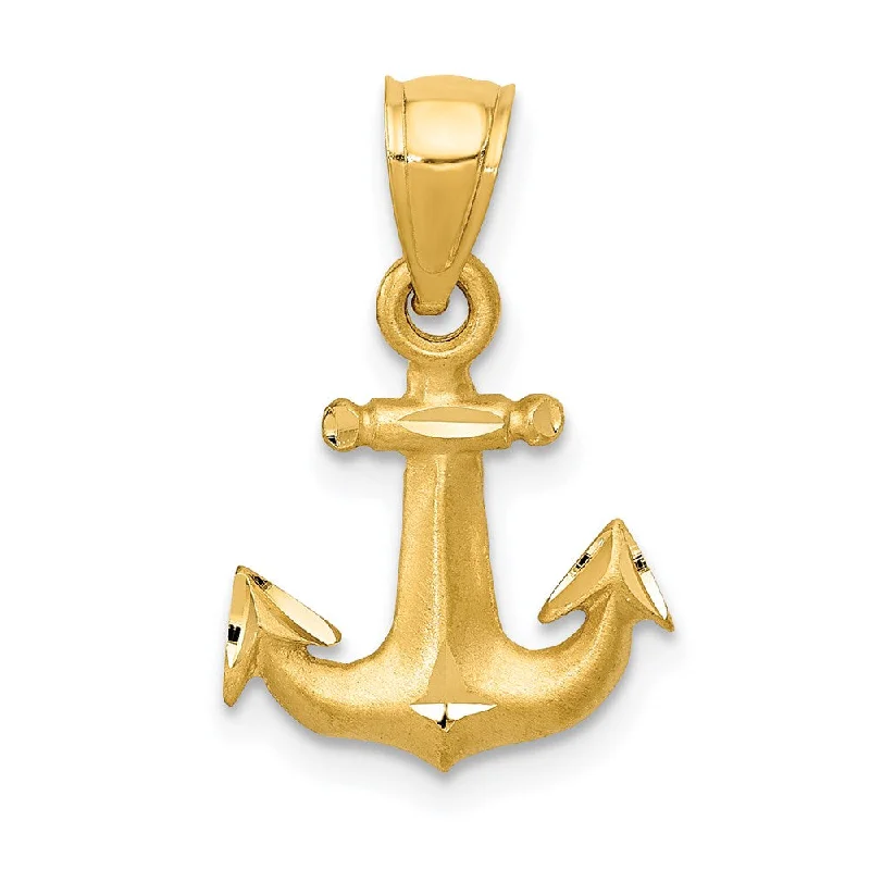 Your Dream Jewelry At Dream Prices 14k Yellow Gold Satin Anchor Pendant