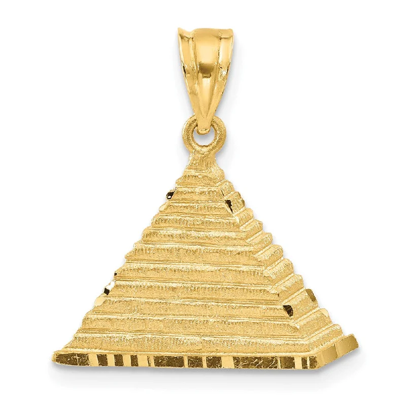 Elegant Jewelry, Affordable Luxury – Shop Now 14k Yellow Gold Satin and Diamond Cut Pyramid Pendant Elegant Jewelry, Affordable Luxury – Shop Now 14k Yellow Gold Satin and Diamond Cut Pyramid Pendant