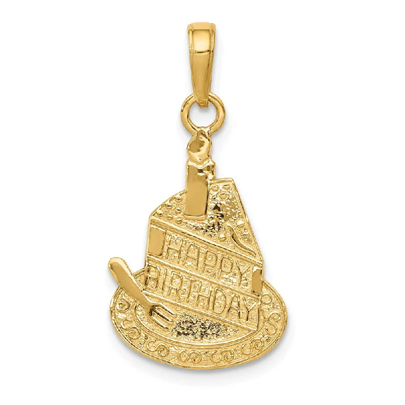 Exclusive Gemstone Jewelry Markdowns – Shop Now 14k Yellow Gold Slice Of Cake with Candle Happy Birthday Pendant, 14mm Exclusive Gemstone Jewelry Markdowns – Shop Now 14k Yellow Gold Slice Of Cake with Candle Happy Birthday Pendant, 14mm
