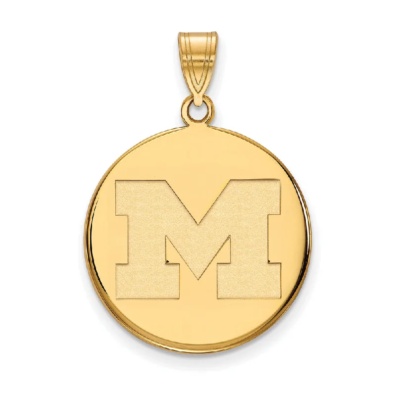 High-End Jewelry, Now More Affordable Than Ever 14k Yellow Gold U. of Michigan Large Initial M Disc Pendant High-End Jewelry, Now More Affordable Than Ever 14k Yellow Gold U. of Michigan Large Initial M Disc Pendant