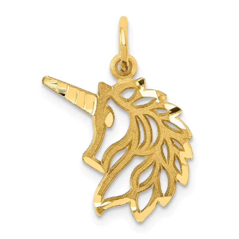 Timeless Elegance Now At Special Discounts 14k Yellow Gold Unicorn Head Silhouette Charm or Pendant Timeless Elegance Now At Special Discounts 14k Yellow Gold Unicorn Head Silhouette Charm or Pendant