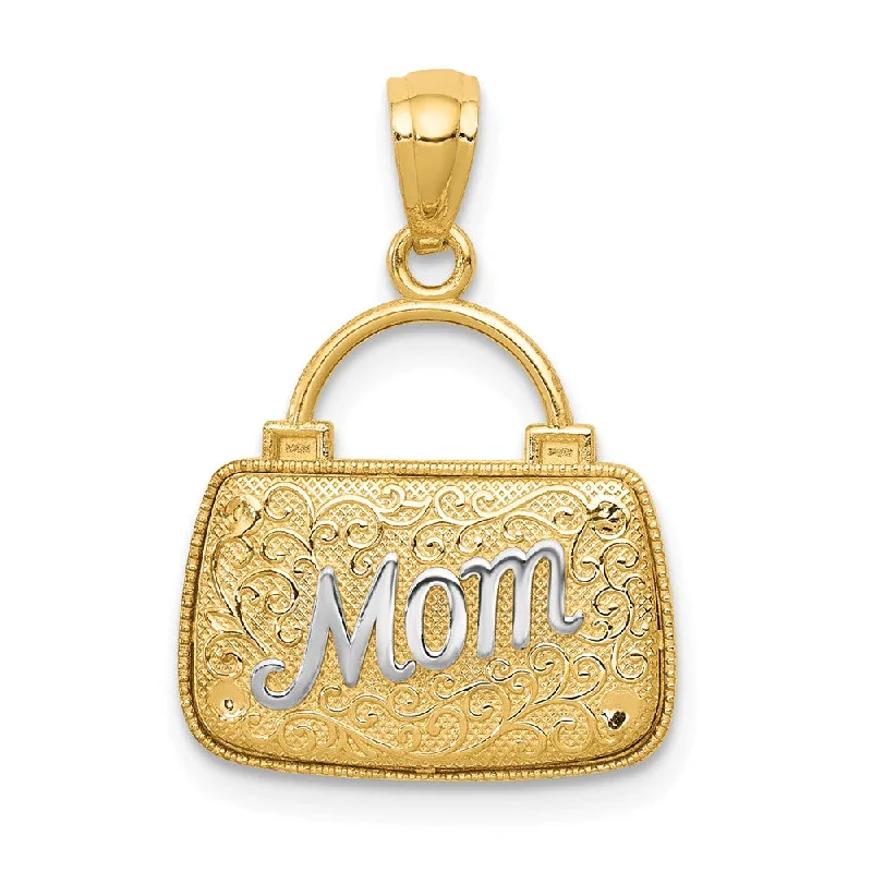Unmissable Discounts On Timeless Jewelry Pieces 14k Yellow Gold & White Rhodium Reversible Mom Purse Pendant Unmissable Discounts On Timeless Jewelry Pieces 14k Yellow Gold & White Rhodium Reversible Mom Purse Pendant