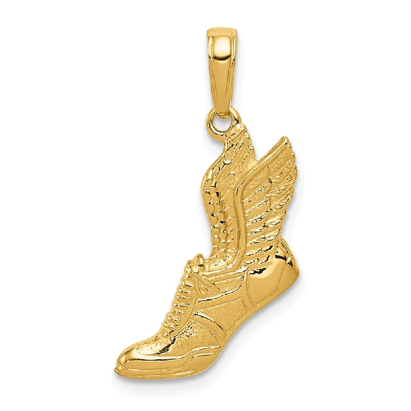Jewelry Clearance Sale – Final Reductions 14k Yellow Gold Winged Running Shoe Pendant, 15 x 25mm Jewelry Clearance Sale – Final Reductions 14k Yellow Gold Winged Running Shoe Pendant, 15 x 25mm