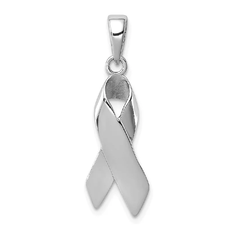 Exclusive Jewelry Markdowns – Limited-Time Offer Sterling Silver Polished Cancer Awareness Ribbon Pendant