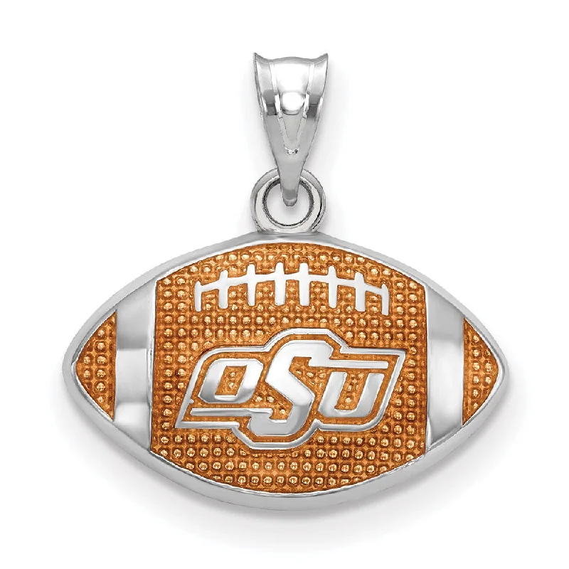 Unique Jewelry For Less – Shop The Sale Now Sterling Silver Rhod-plated Oklahoma State U. Enamel Football Pendant Unique Jewelry For Less – Shop The Sale Now Sterling Silver Rhod-plated Oklahoma State U. Enamel Football Pendant