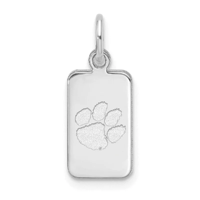 Best-Selling Jewelry Now Available At Special Deals Sterling Silver Rhodium Plated Clemson XS Rectangle Tag Charm Best-Selling Jewelry Now Available At Special Deals Sterling Silver Rhodium Plated Clemson XS Rectangle Tag Charm