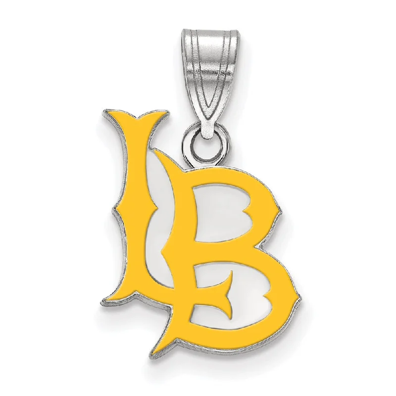 Limited-Time Offer On Premium Jewelry Collections Sterling Silver Rhodium Plated CSU Long Beach Medium Enamel Pendant Limited-Time Offer On Premium Jewelry Collections Sterling Silver Rhodium Plated CSU Long Beach Medium Enamel Pendant