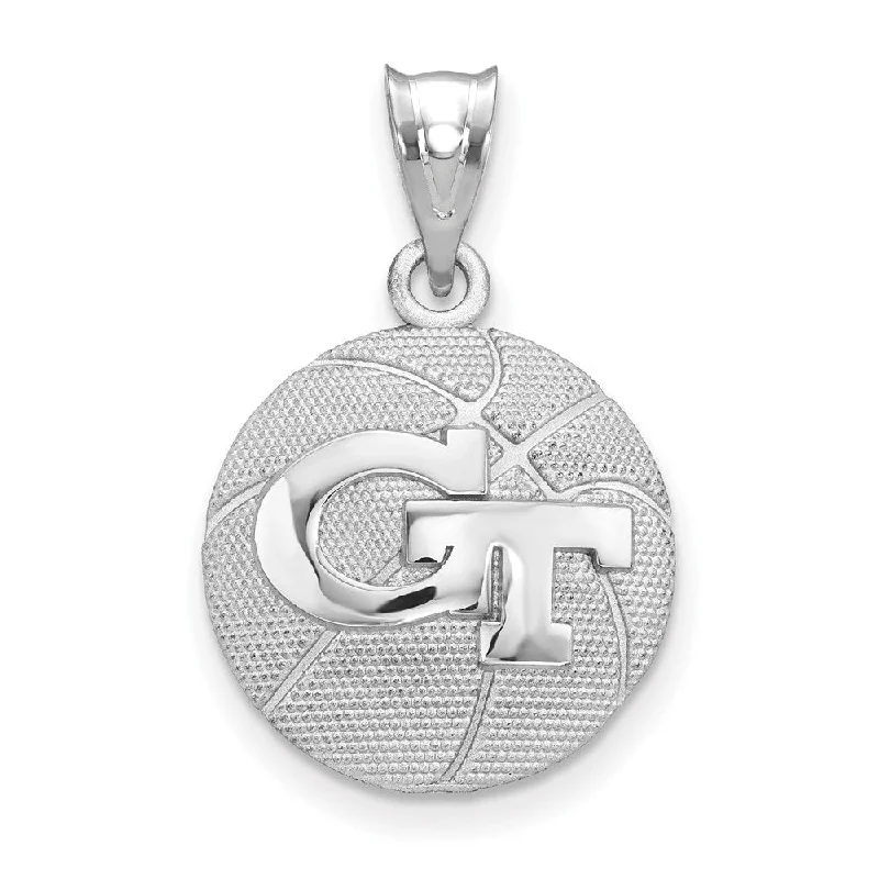 Everyday Jewelry Essentials Now On Sale Sterling Silver Rhodium Plated Georgia Tech G-T Basketball Pendant Everyday Jewelry Essentials Now On Sale Sterling Silver Rhodium Plated Georgia Tech G-T Basketball Pendant