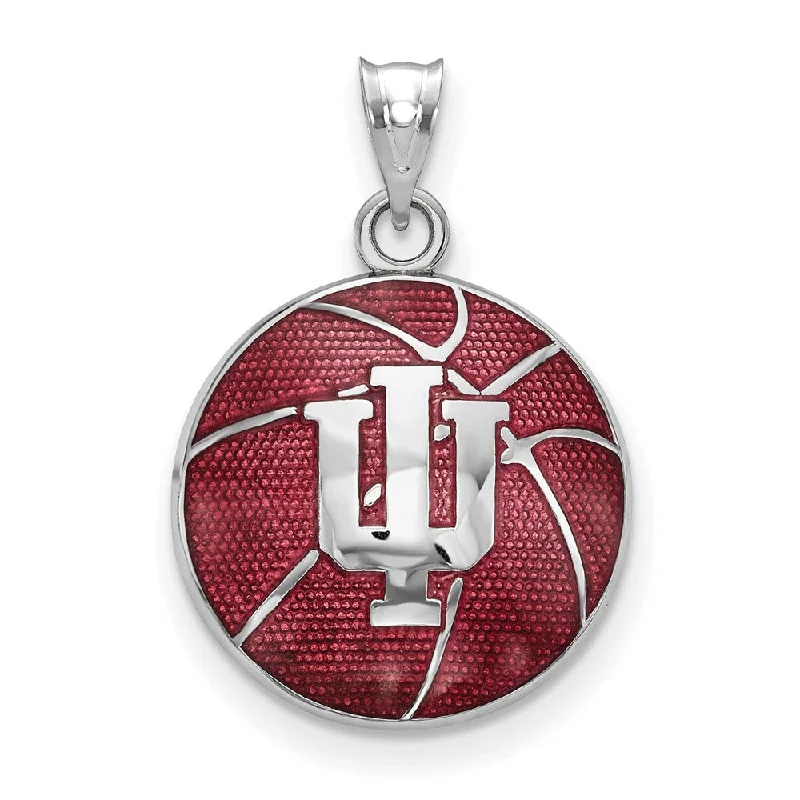 Breathtaking Jewelry At Limited-Time Savings Sterling Silver Rhodium Plated Indiana U. Enamel Basketball Pendant Breathtaking Jewelry At Limited-Time Savings Sterling Silver Rhodium Plated Indiana U. Enamel Basketball Pendant