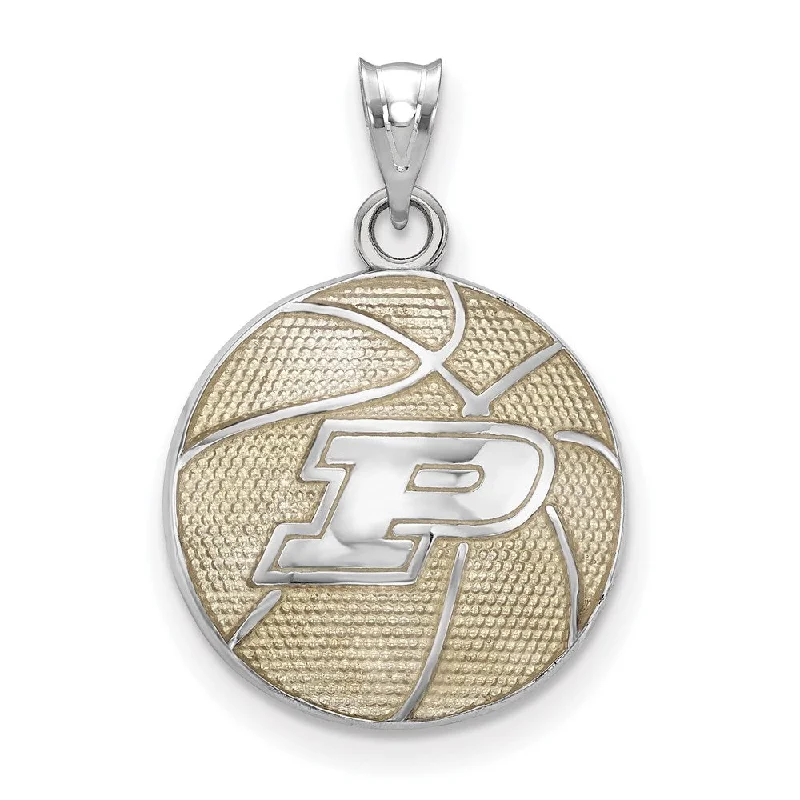 Shop Jewelry That Shines Without The High Price Sterling Silver Rhodium Plated Purdue Enamel Domed Basketball Pendant Shop Jewelry That Shines Without The High Price Sterling Silver Rhodium Plated Purdue Enamel Domed Basketball Pendant